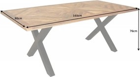 Masa design industrial Infinity Home 160cm, mango natur A-39286 VC