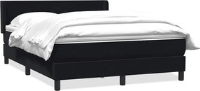 vidaXL Pat box spring cu saltea, negru, 160x210 cm, catifea