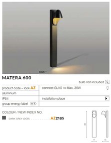 Stalp pentru iluminat exterior design modern IP54 MATERA H-60cm