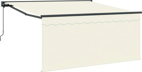 vidaXL Cortina Retractabilă Crem 350 x 250 cm Poliester și Aluminiu