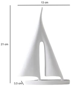 Decorațiune de masă din rășină, 21 cm, albă