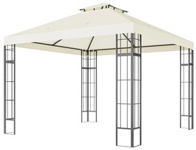 Outsunny Pavilion de grădină 3 x 3 m, design cu două niveluri, Protecție UV30+, Rezistent la UV, Protecție solară, Cadru din metal, Crem | Aosom Romania