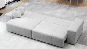 Canapea extensibilă dumonde cu ladă de depozitare si sezut confortabil din spuma high-density, Marbela Enjoy Grey XXL 295x100 cm