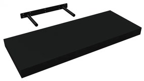 Raft de perete cu suport ascuns, 60x23.5x3.8 cm, Negru