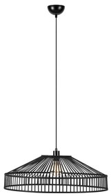 Lustră neagră cu abajur din bambus ø 70 cm Tapa – Markslöjd