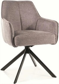 Scaun NOTTI, gri/negru, stofa clasica/metal, 55x45x83 cm