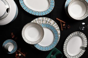 Serviciu de Masa BNKL68YT43010358, 68 Piese, Portelan Bone China