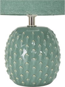 Veioză albastru-deschis din ceramică cu abajur textil (înălțime 27 cm) Pontus – Mauro Ferretti