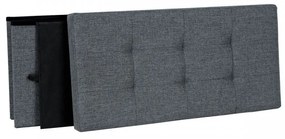 Bancheta cu capac si spatiu depozitare, textil / MDF, gri inchis, Songmics
