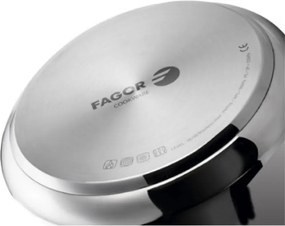 Oală sub presiune Fagor Level, 6 l, 90 kPa, 22 cm, 5 sisteme de protecție, fund cu 3 straturi, compatibilă cu plitele cu inducție, argintie
