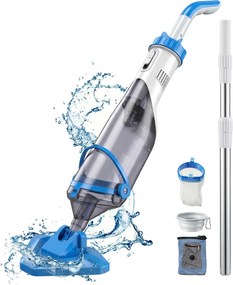 Outsunny Aspirator piscină, aspirator fără fir cu tijă reglabilă 63-150 cm și perie pentru piscine mici, spa-uri și iazuri | Aosom Romania