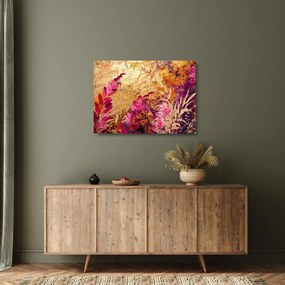 Tablou pe sticlă - Pictură abstractă de flori II. (70x50 cm)
