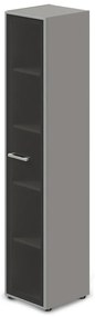 Dulap îngust înalt TopOffice Premium, dreapta, 39,9 x 40,4 x 196,5 cm, gri