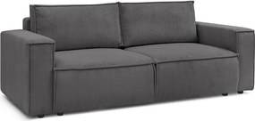 Canapea gri închis extensibilă cu tapițerie din catifea reiată 245 cm Nihad – Bobochic Paris