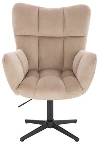 HR650CROSS Scaun Latte Catifea cu Bază Neagră