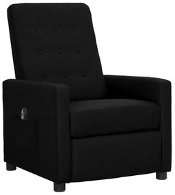 3098640 vidaXL Fotoliu rabatabil electric, negru, material textil