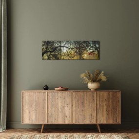Tablou cu răsărit de soare (cu ceas) (90x30 cm)