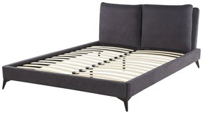 Pat matrimonial 160 cm MELIA (poliester) (gri închis) (cu somieră). 1023471