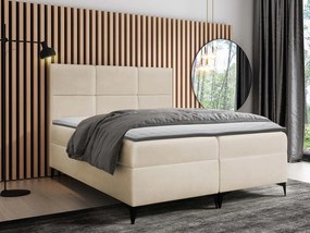 Pat de o persoană 120 cm Bella (crem ) (cu somieră, saltea și sp. depozitare). Promo -17%. 1070122