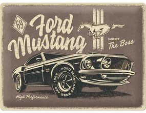 Placă metalică Ford - Mustang - 1969 - The Boss, (40 x 30 cm)