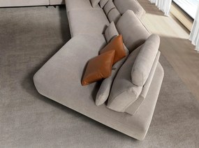 Coltar modular LUX design italian cu sezlong stanga Velvet sand