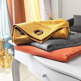 Draperie maro din catifea reiată 140x260 cm Casual – douceur d'intérieur