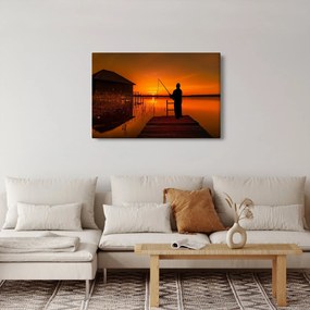 Tablou cu pescar (90x60 cm)