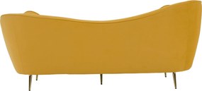 Canapea cu 3 locuri de design, ţesătură Velvet galbenă/gold crom auriu, EZIO TYP 3