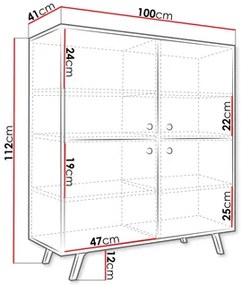 Dulap Astradon D4 (Negru + auriu) . 1105913