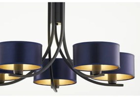 Jupiter 2101 - Lustră cu lanț ARTHUR 5xE27/15W/230V albastru/negru