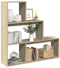 vidaXL Bibliotecă/separator 3 niveluri stejar sonoma 123x29x123cm lemn