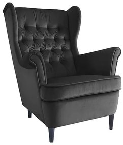 Fotoliu Herry Velvet, negru