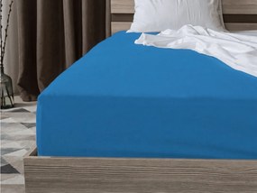 Cearsaf Jersey albastru 90 x 200 cm