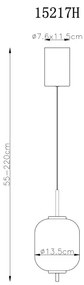 Lustră LED pe cablu Globo 15217H EWALD LED/7W/230V
