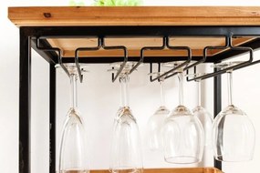 Masuta cu spatiu depozitare sticla si pahare design industrial Seven Seas 120cm