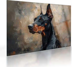 Tablou pe sticlă - Portretul lui Dobrman (70x50 cm)