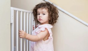 Șină de siguranță 74-105 cm pentru scări și uși oțel alb