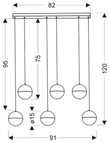 Lustră LED pe cablu FURNI 6xLED/5W/230V