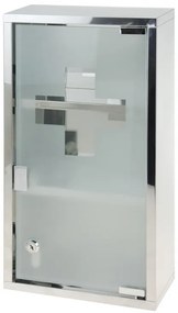 C80820140-Dulap depozitare medicamente, otel si sticla, 25X12X48CM