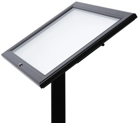 Menuboard cu vitrina LED 2 x A4, negru