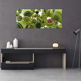 Tablou cu bile în dungi (120x50 cm)