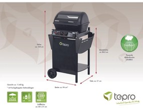Tepro 508C Grătar pe gaz cu pietre de lavă Irvine,94 x 51 x 102 cm