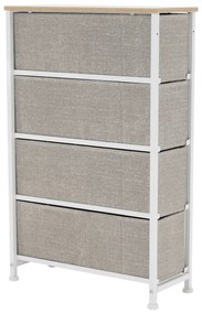 Comodă cu sertare din material textil OFELIA, albă