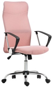 HOMCOM Scaun Ergonomic de Birou cu Înălțime Reglabilă și Spătar din Plasă, Roz | Aosom Romania