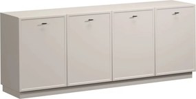 Comodă Lorini 200 cm cu 4 uși - cașmir / mânere negre T-bar