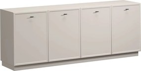 Comodă cu patru uși Lorini 200 cm - cașmir / mânere negre T-bar