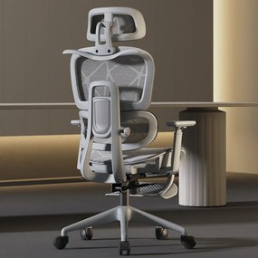 RESIGILAT- Scaun ergonomic, functie translatie sezut, cotiere reglabile 3D, tetiera 3D, suport lombar reglabil, spătar reglabil inaltime, pivotant, suport picioare, Gri