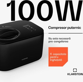 Klarstein Aparat de făcut înghețată FrostFusion - mașină de făcut înghețată și iaurt 2 în 1 cu funcție de răcire continuă