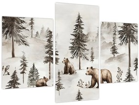 Tablou - Pădure cu Urși (90x60 cm)