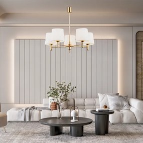 Brilagi - Candelabru cu tijă MONTE 5xE27/60W/230V crem/auriu